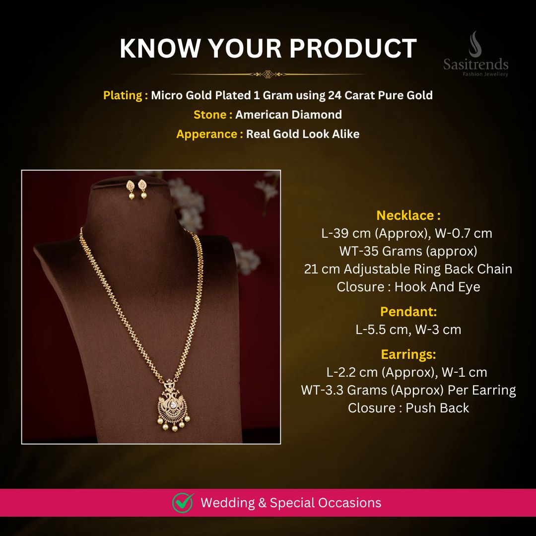 Micro Gold Plated Necklace Set Measurement Image - Sasitrends
