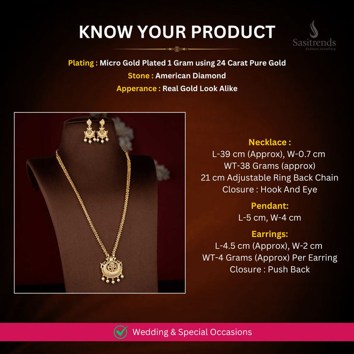 Micro Gold Plated Necklace Set Measurement Image - Sasitrends
