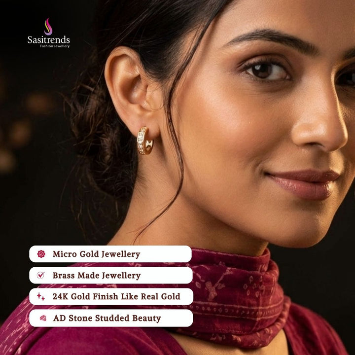 Guaranteed Micro gold plated AD stone errings model image - Sasitrends