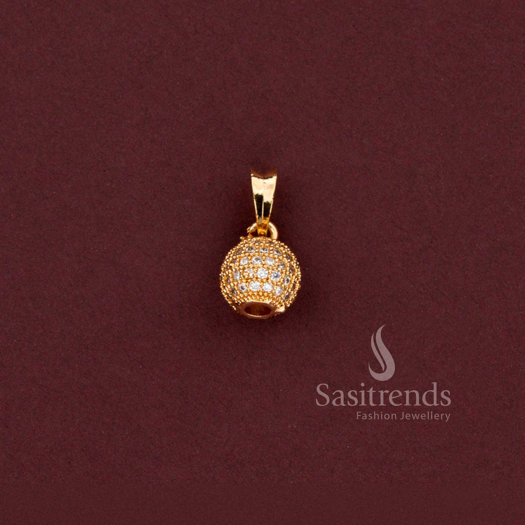 Micro Gold Plated Starlight AD Pendant with Shimmering American Diamond Stones for Traditional and Festive Wear - Sasitrends