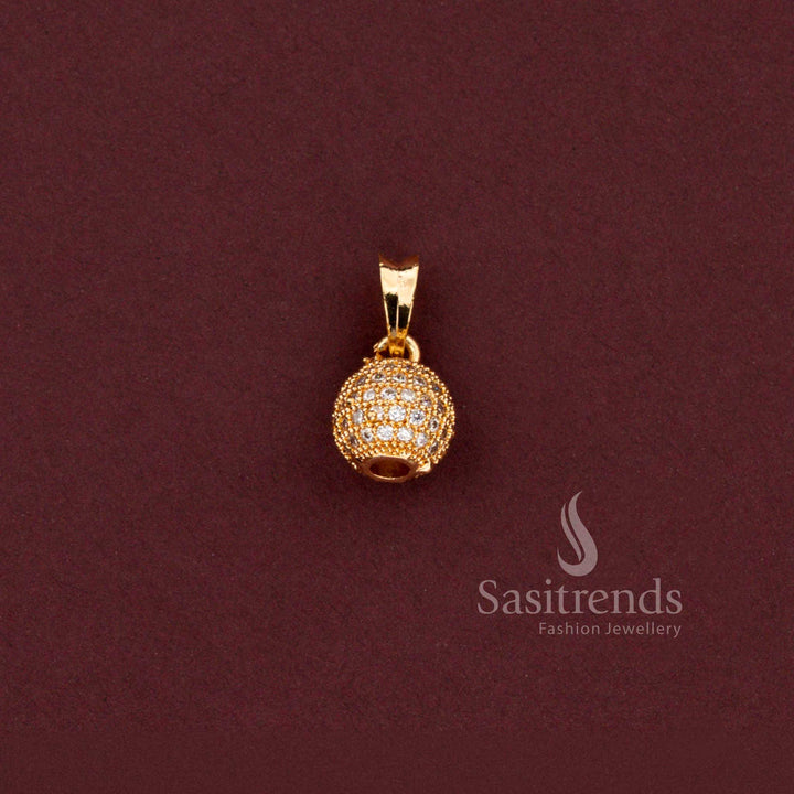 Elegant Sparkling Sphere Micro Gold Plated AD Pendant for Daily Wear, Office Styling & Festive Occasions  - Sasitrends