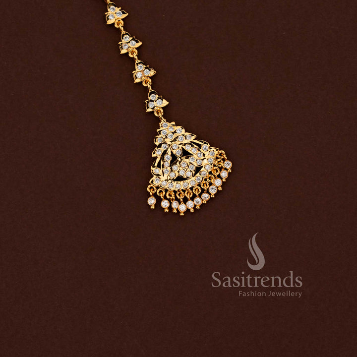 Sasitrends Impon Gati Micro Gold Plated Maang Tikka Collection elegant wedding forehead ornament
