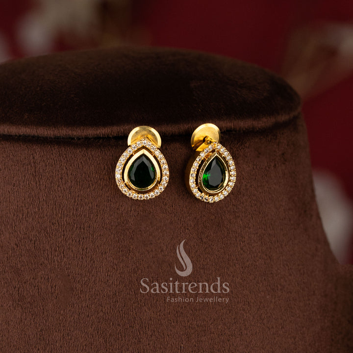 Traditional Peacock Pendant Dual Layer Chain Necklace Set with pearl detailing and American Diamond stone embellishments - Sasitrends