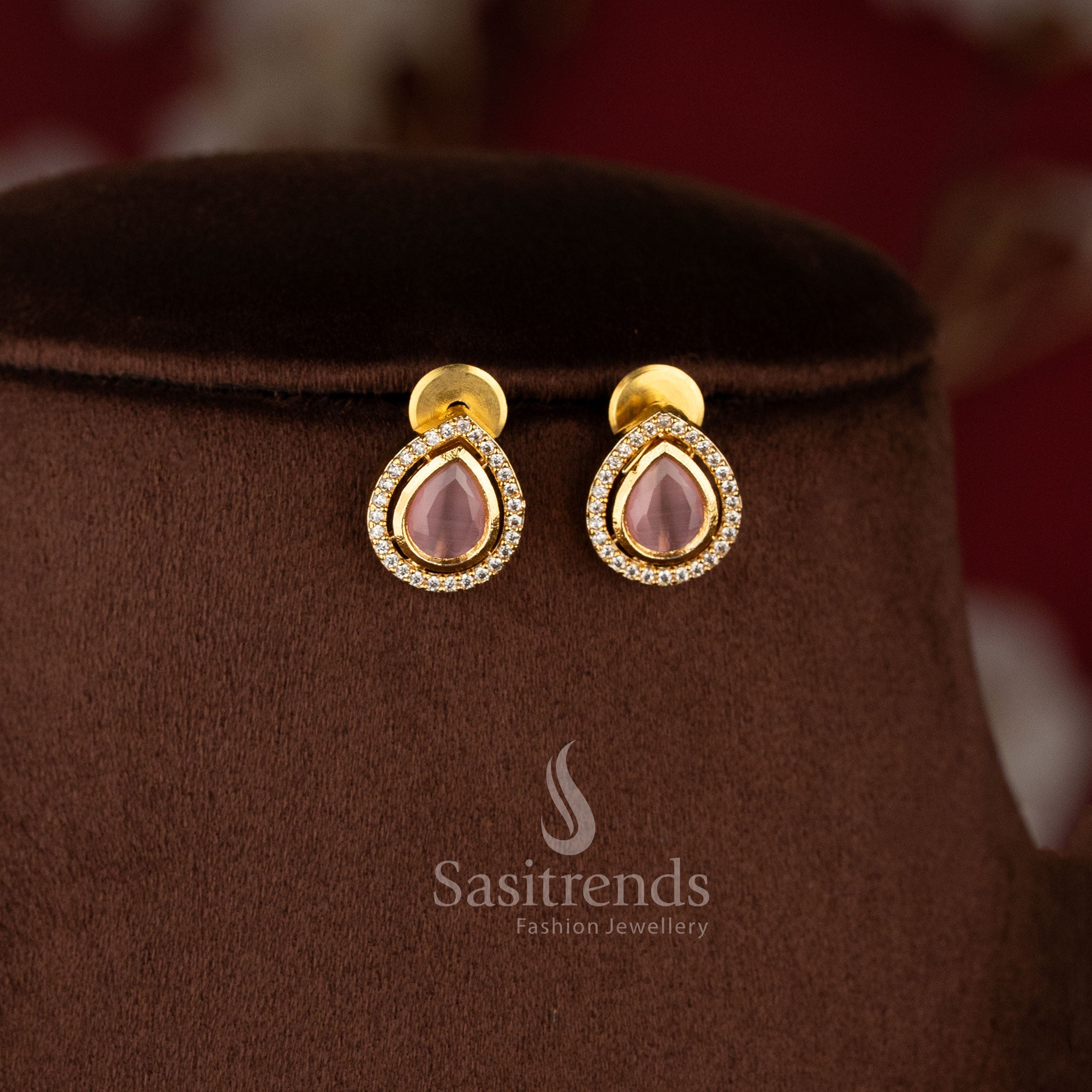 Royal Pearl Peacock Dual Layer Matte Gold Chain Necklace Jewellery Set with AD Stones, pearl drops, and elegant traditional pendant design - Sasitrends