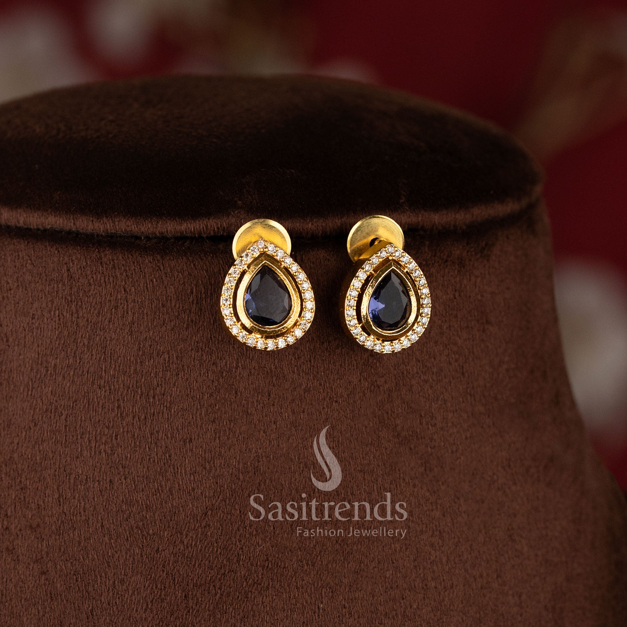 Royal Pearl Peacock Dual Layer Matte Gold Chain Necklace Jewellery Set with AD Stones, pearl drops, and elegant traditional pendant design - Sasitrends