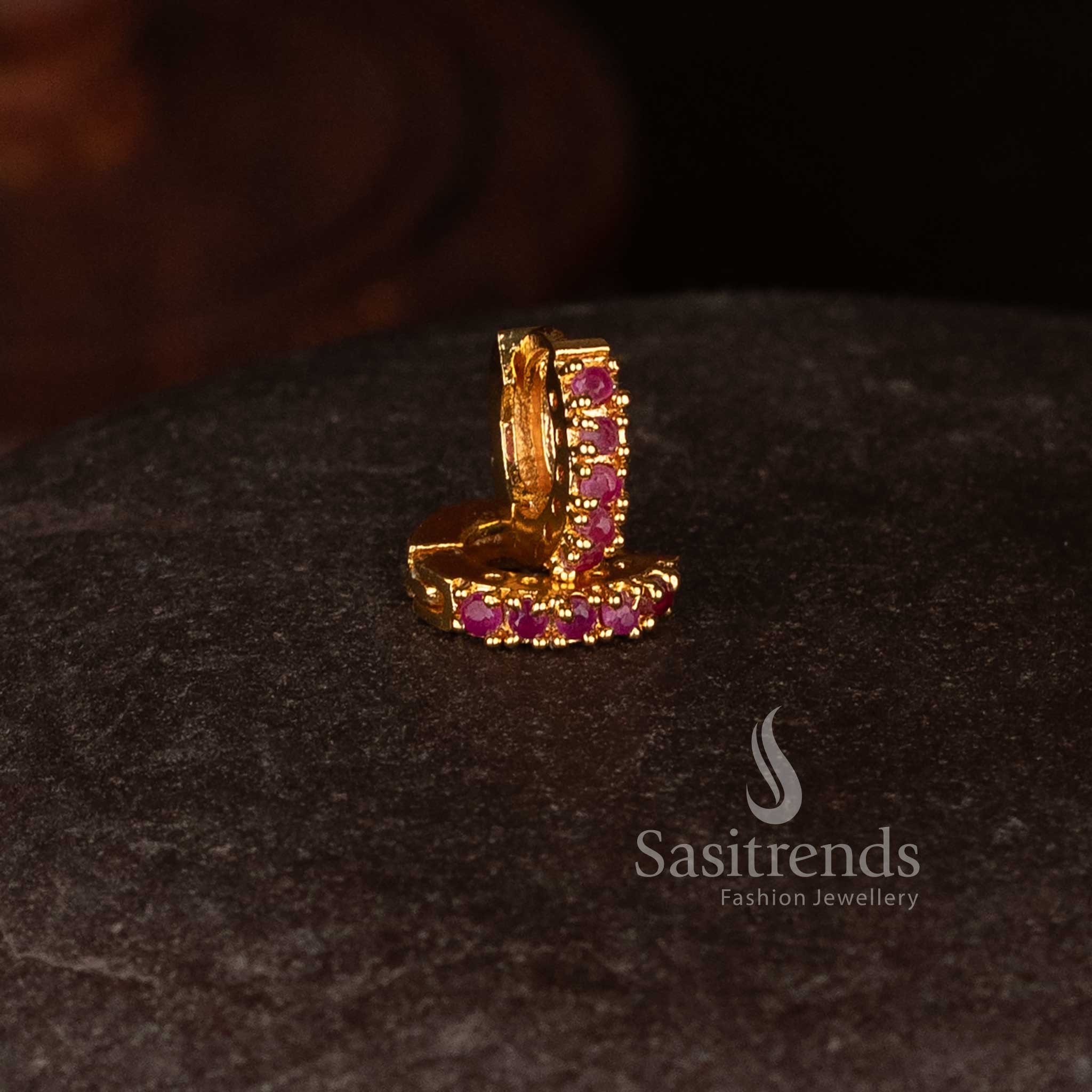 Sasitrends micro gold plated everyday stud earrings with subtle sparkle and classic styling