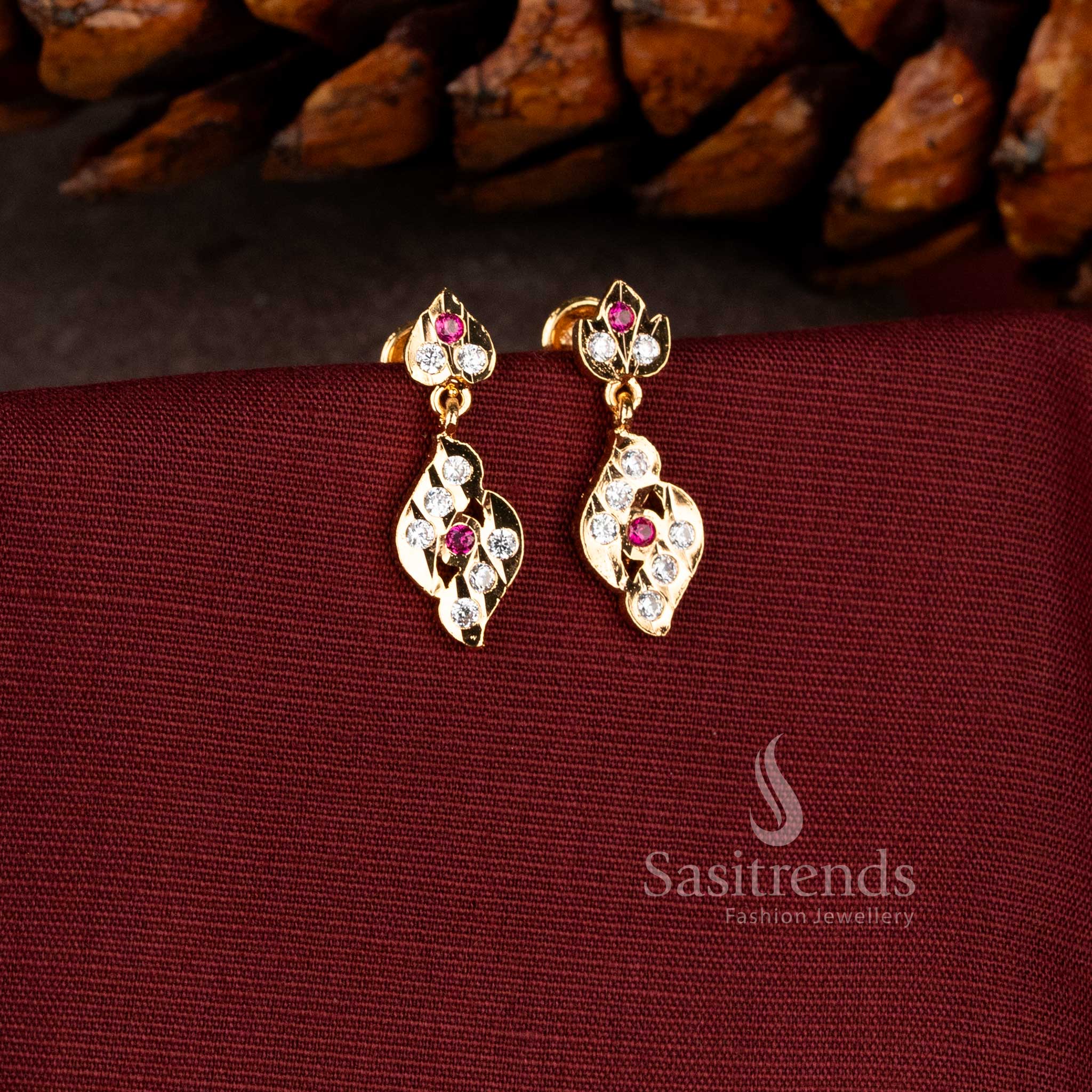 Impon base earrings with thick 24K gold plating to match the deep tone and heavy feel of solid gold 2943E - Sasitrends