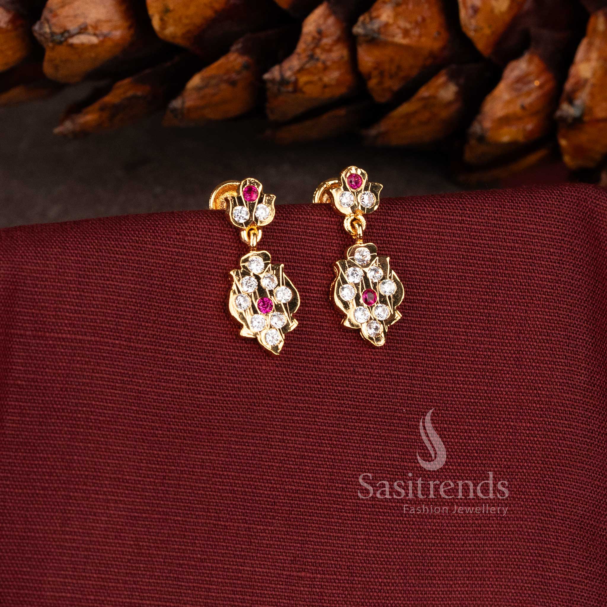 Impon base earrings with thick 24K gold plating to match the deep tone and heavy feel of solid gold 2943F - Sasitrends