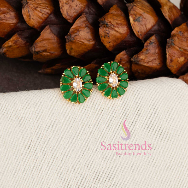 Elegant colorful oval stone studs guaranteed to look like real gold - sasitrends