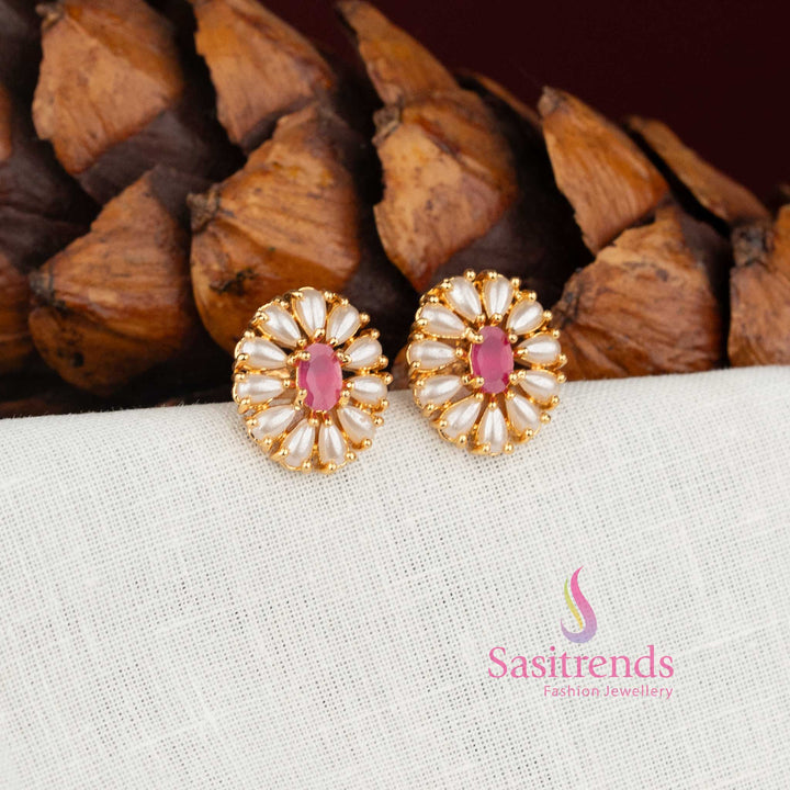 Elegant colorful oval stone studs guaranteed to look like real gold - sasitrends