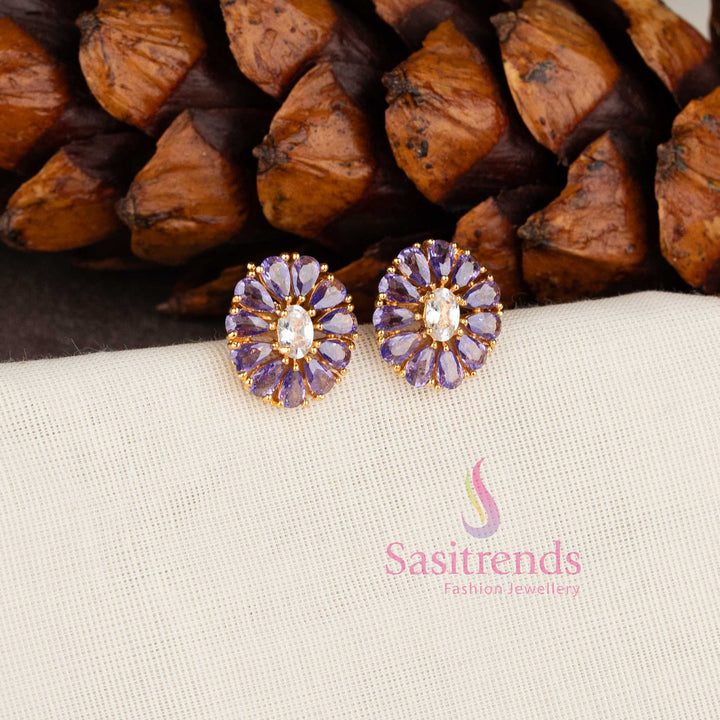 Elegant colorful oval stone studs guaranteed to look like real gold - sasitrends