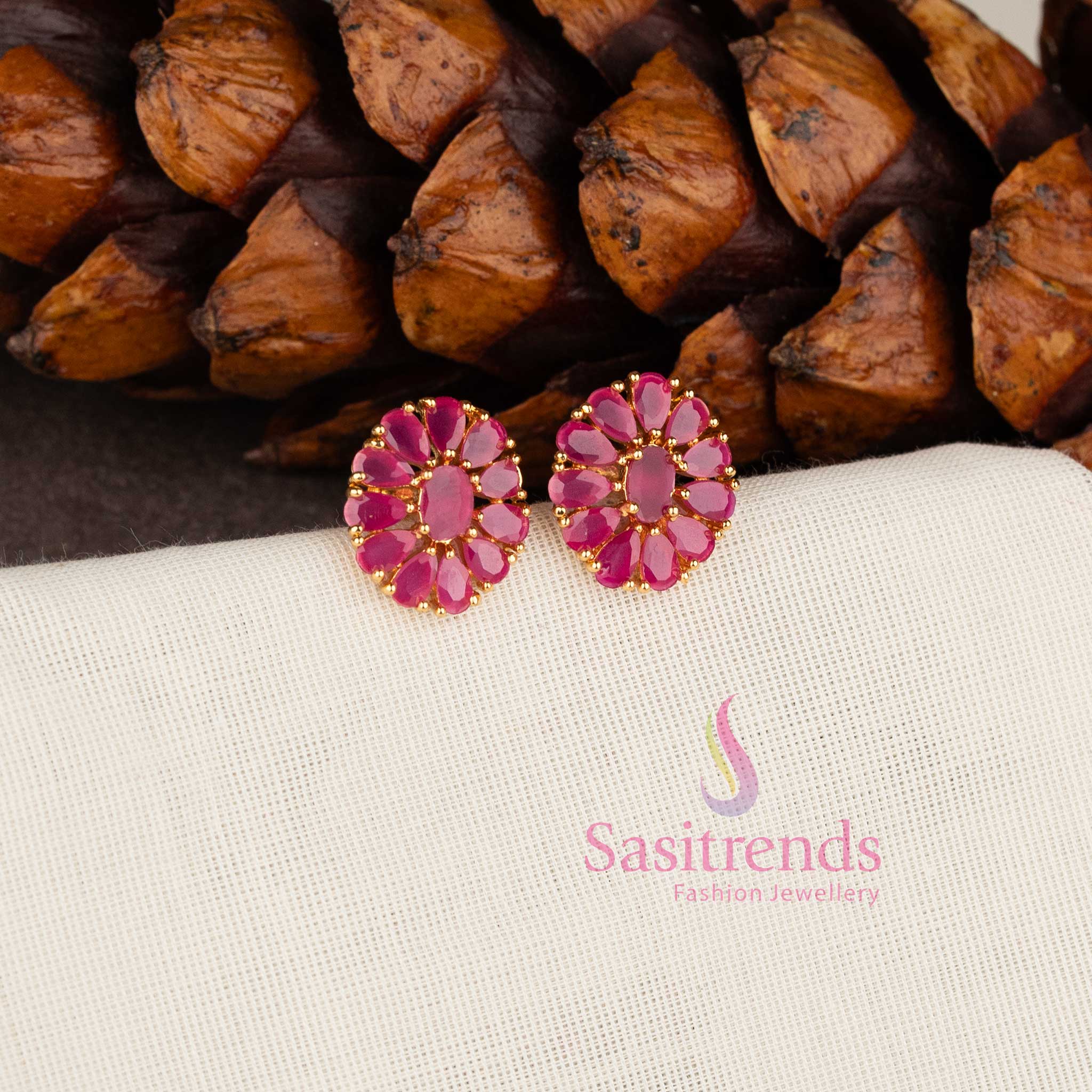 Elegant colorful oval stone studs guaranteed to look like real gold - sasitrends
