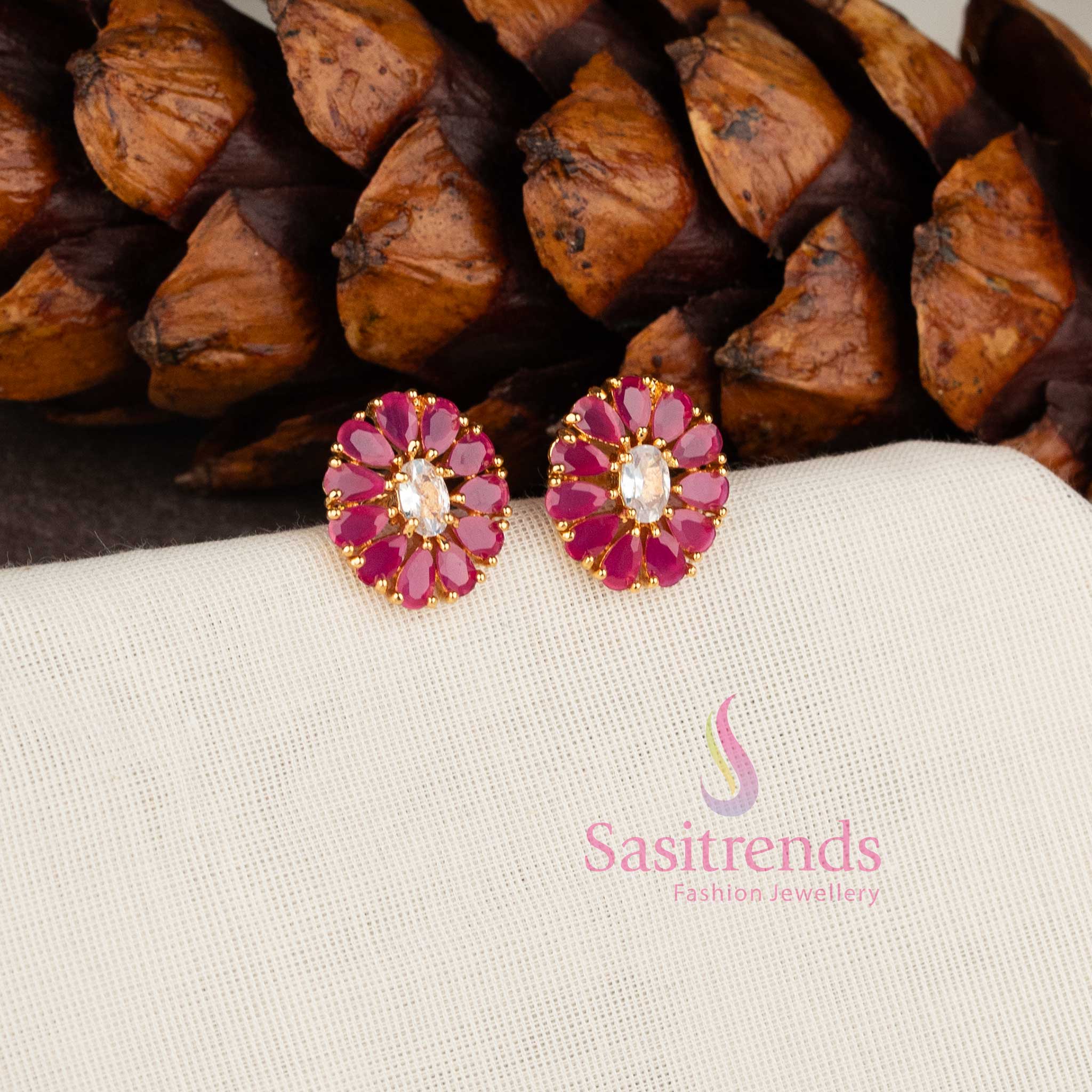 Elegant colorful oval stone studs guaranteed to look like real gold - sasitrends