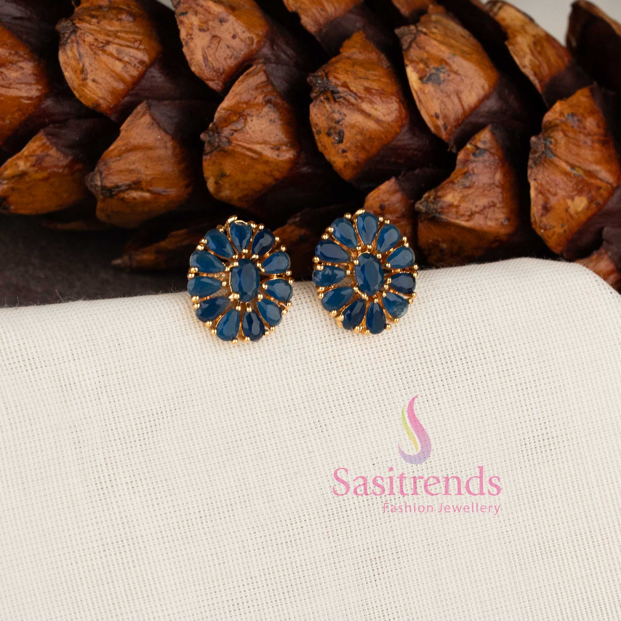 Elegant colorful oval stone studs guaranteed to look like real gold - sasitrends