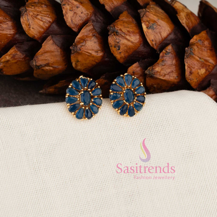 Elegant colorful oval stone studs guaranteed to look like real gold - sasitrends