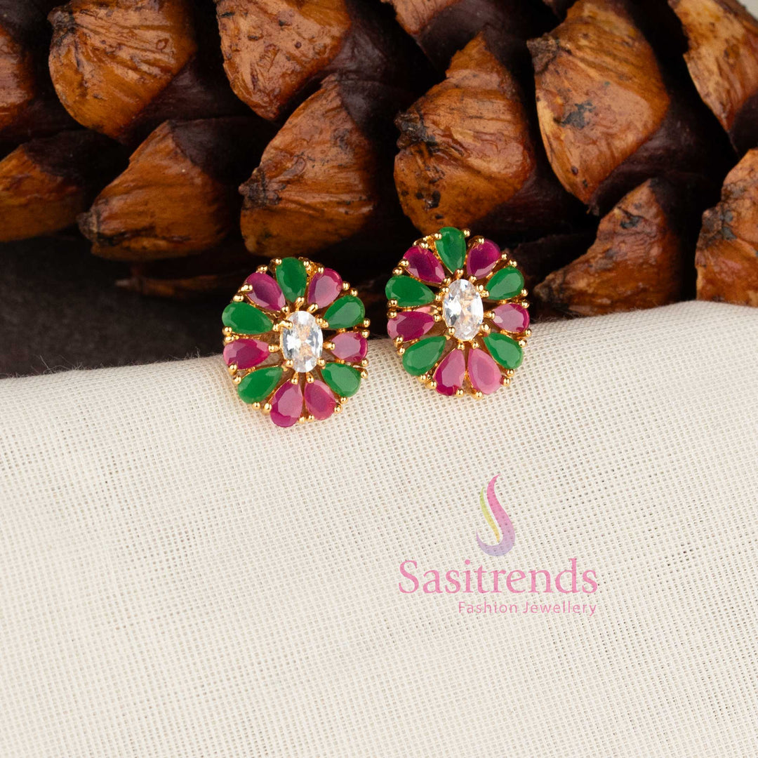 stunning colorful oval stone studs guaranteed to look like real gold - sasitrends
