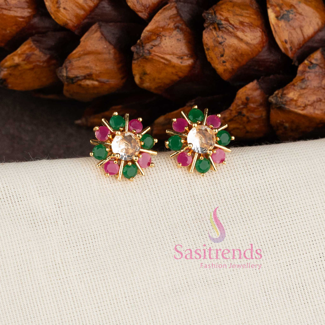 stunning colorful stone floret studs guaranteed to look like real gold sasitrends