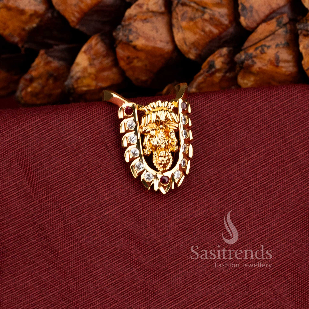Traditional South Indian style Impon ring with temple jewellery design - Sasitrends