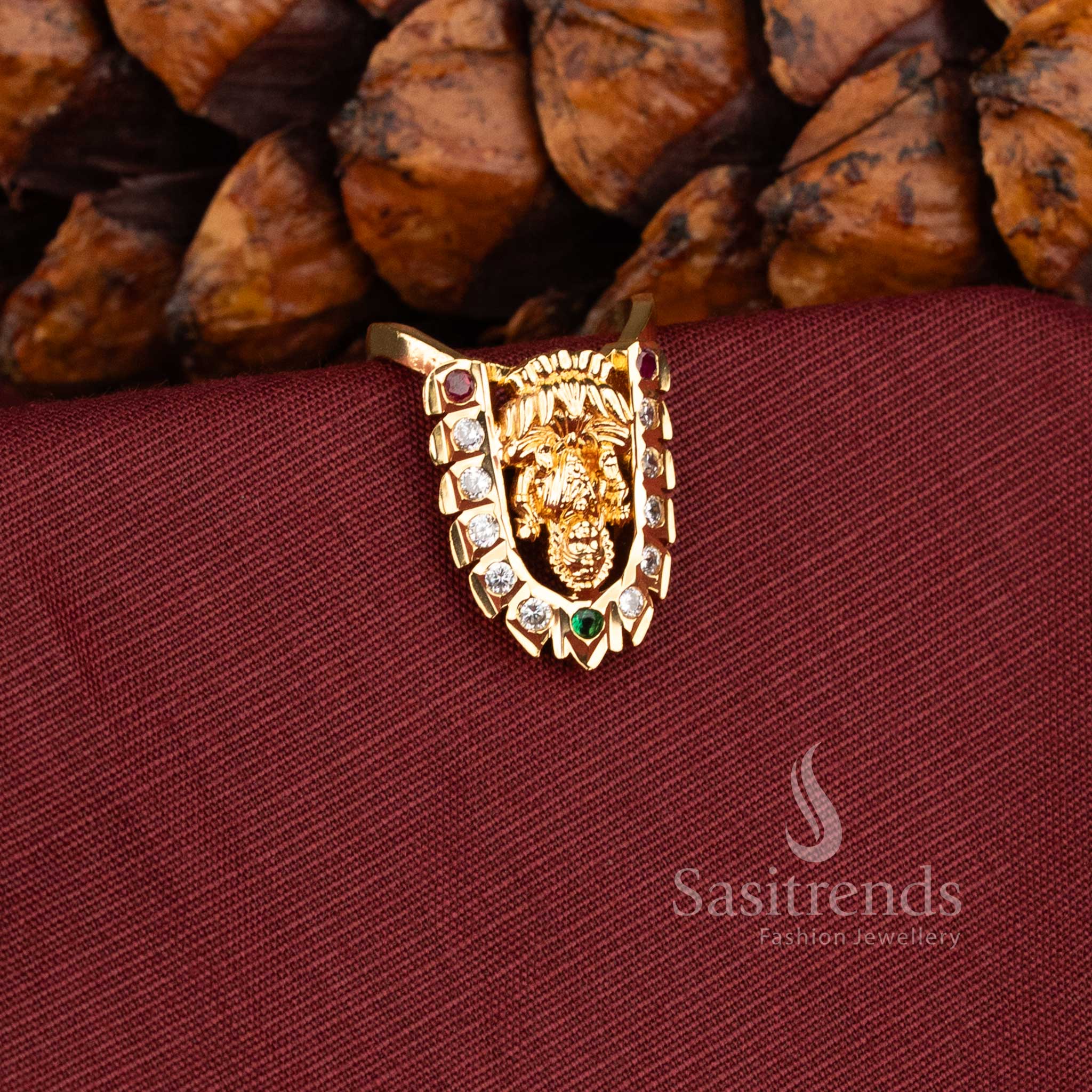 Traditional South Indian style Impon ring with temple jewellery design - Sasitrends