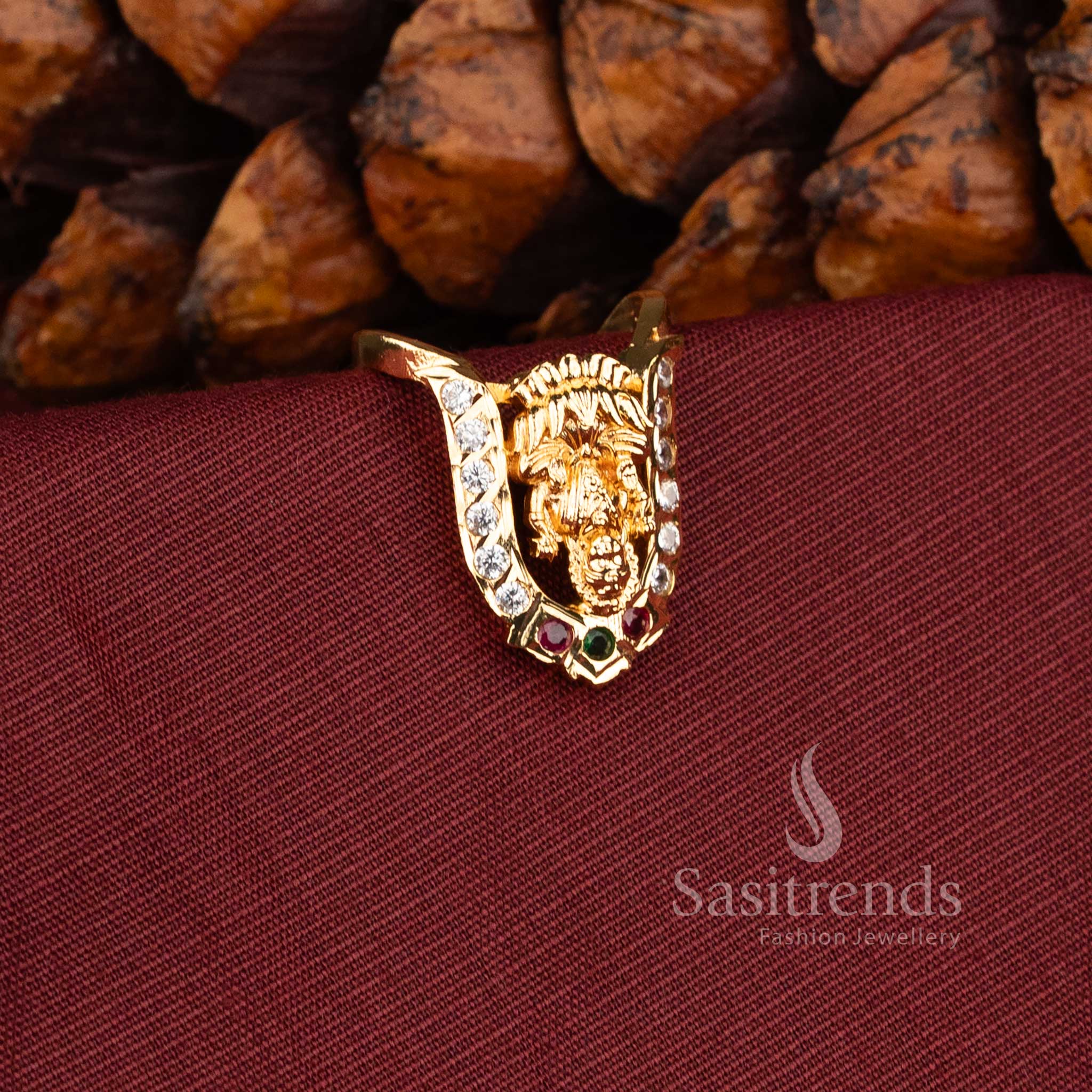 Traditional South Indian style Impon ring with temple jewellery design - Sasitrends