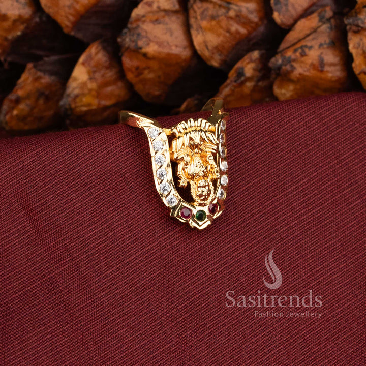 Traditional South Indian style Impon ring with temple jewellery design - Sasitrends