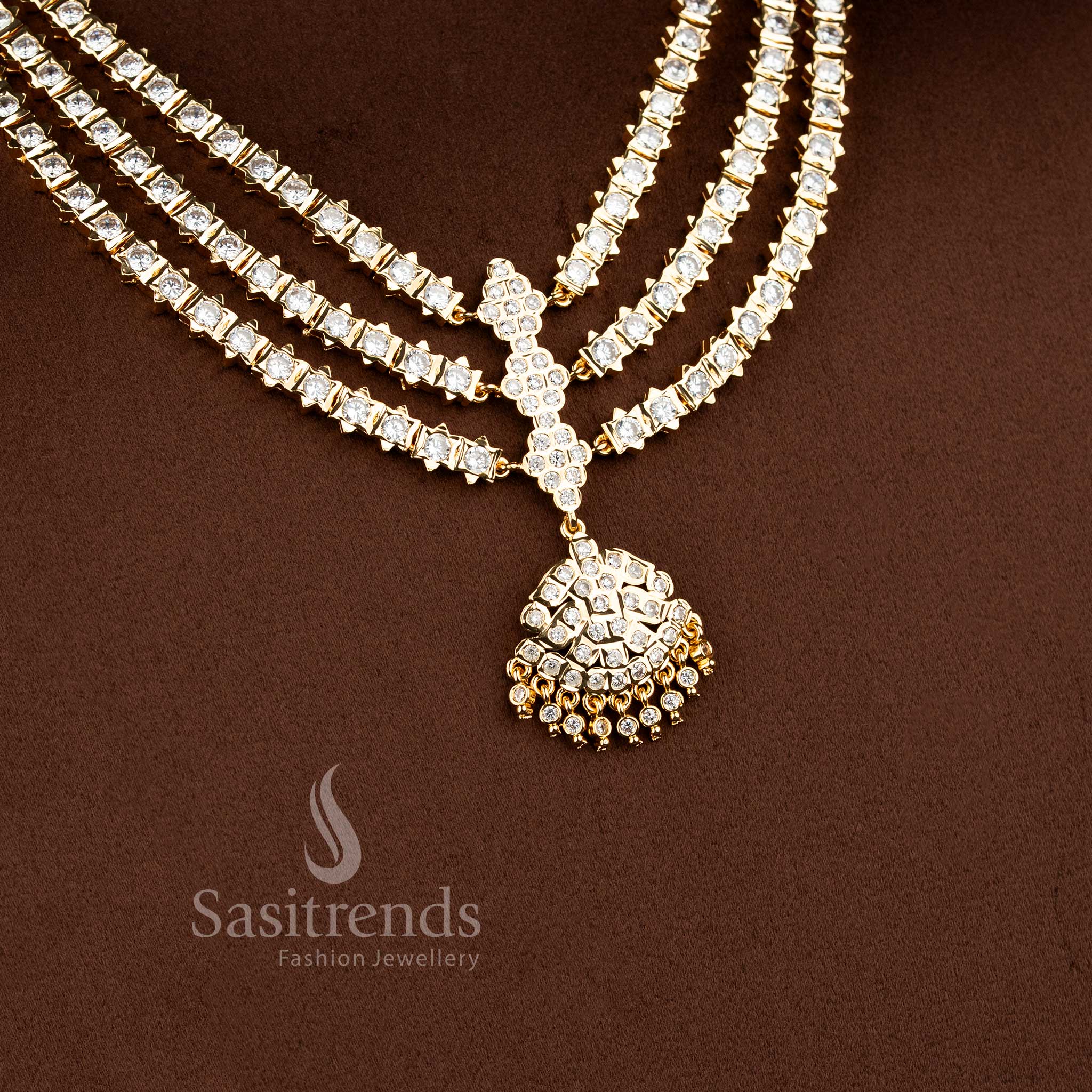 Elegant Impon micro gold plated traditional layered necklace by Sasitrends