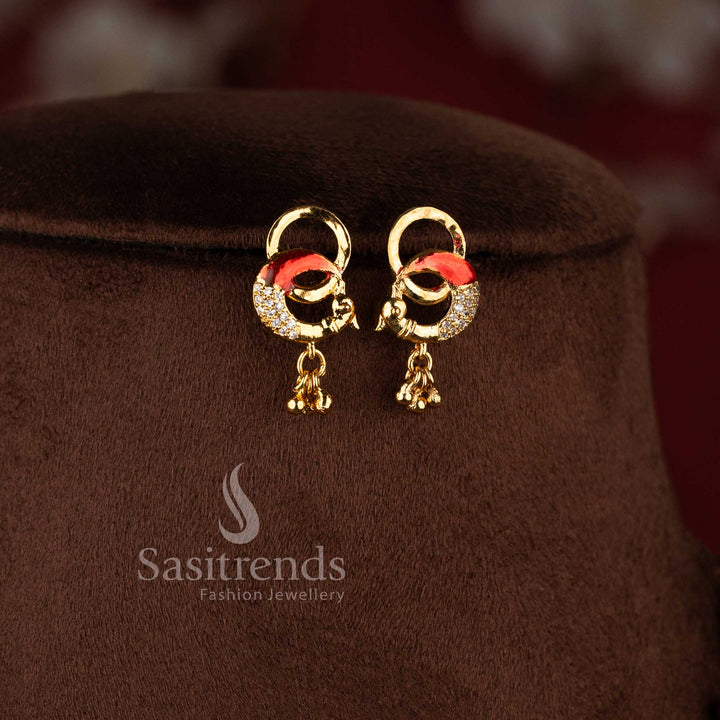 Designer temple necklace set with traditional Lakshmi pendant and matching ethnic earrings - Sasitrends.