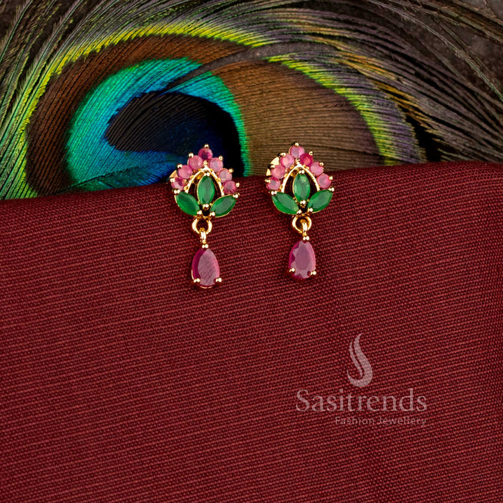 Stylish imitation jewellery earrings crafted with floral motifs and elegant drop detailing - Sasitrends