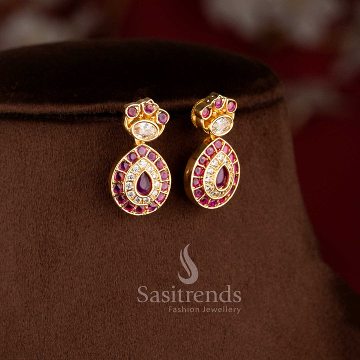 Guaranteed 24 carat look gold plated traditional wedding necklace haram set ensemble for grand silk sarees.