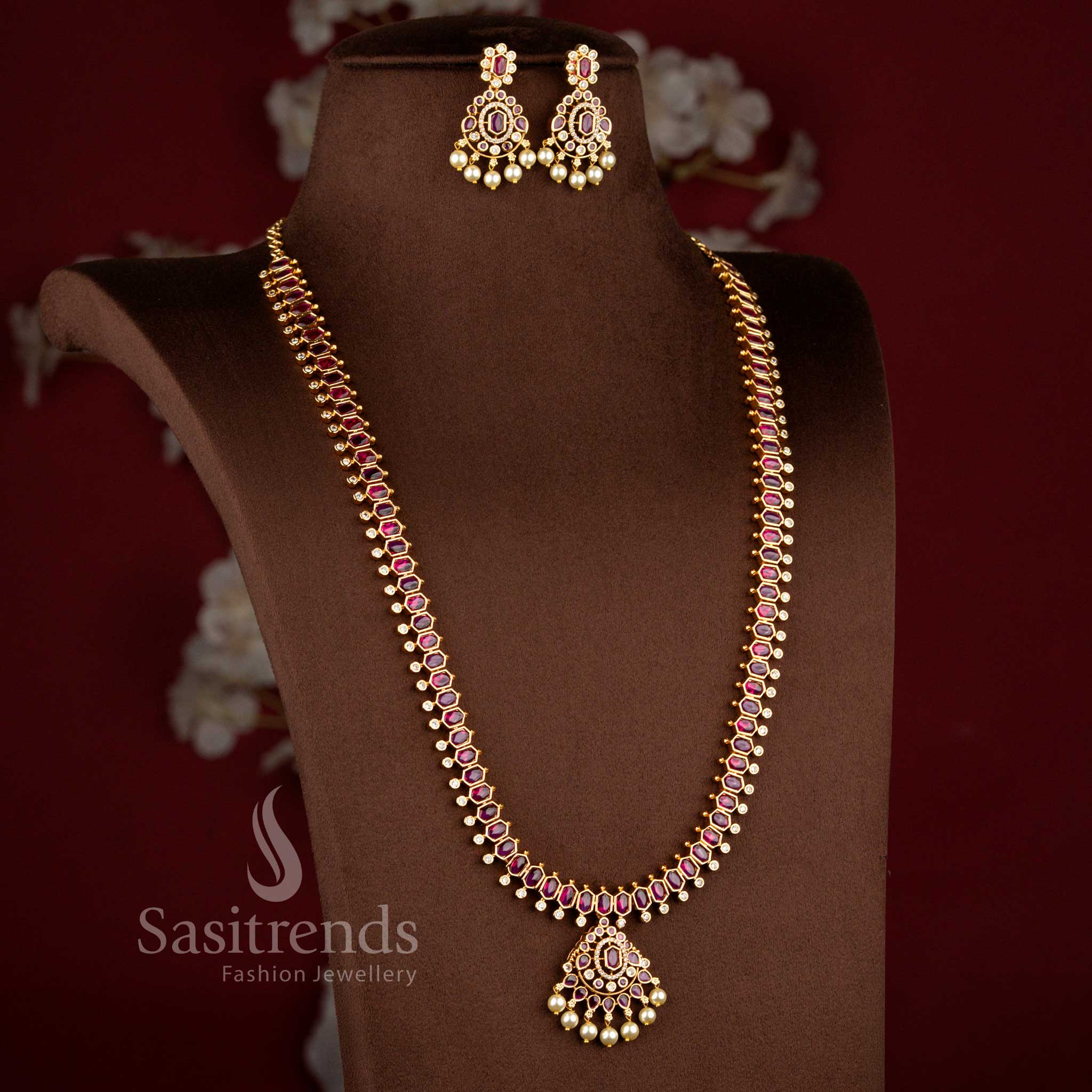 Micro Gold Plated Bridal Short & Long Necklace Set for Weddings and Festive Wear - Sasitrends