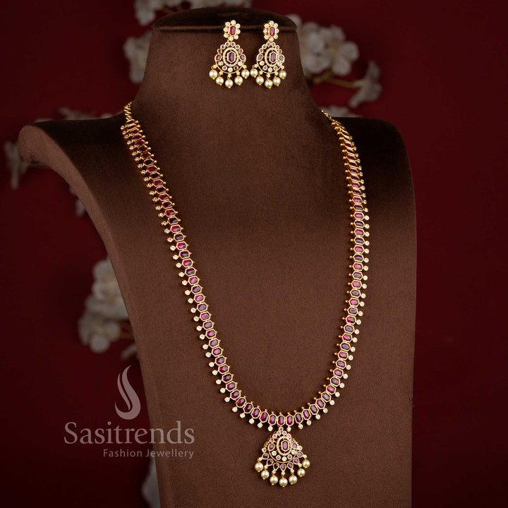 Micro Gold Plated Bridal Short & Long Necklace Set for Weddings and Festive Wear - Sasitrends