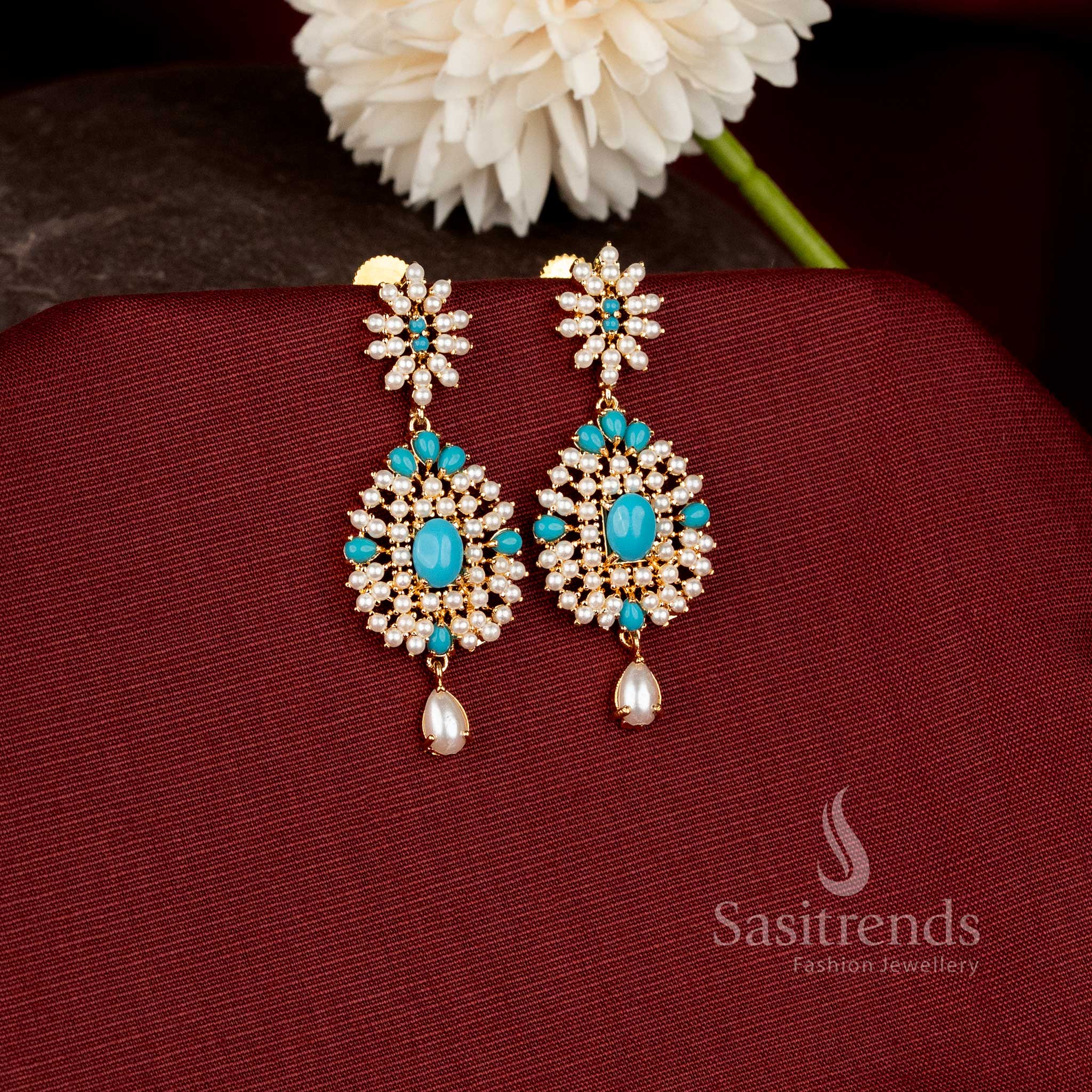 Traditional micro gold plated earrings for festive and wedding wear - Sasitrends