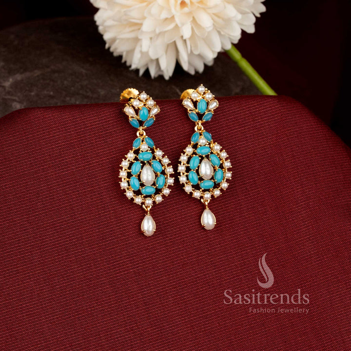 Elegant Imperial Teardrop earrings crafted with detailed ornamental patterns and timeless jewellery artistry for women - Sasitrends.