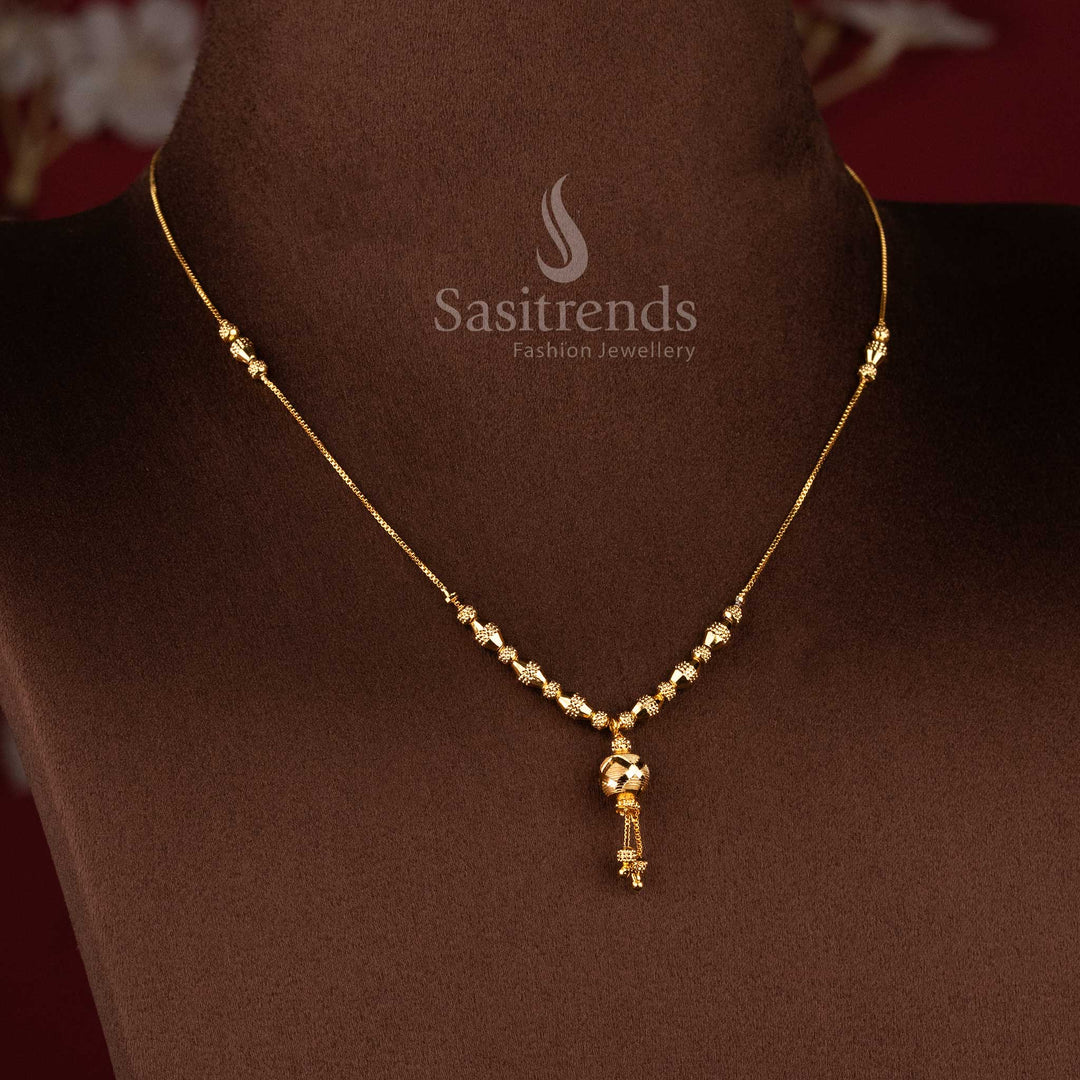Micro Gold Plated Traditional Beaded Tassel Necklace with Premium Finish for Daily Wear, Party Wear and Traditional Styling - Sasitrends