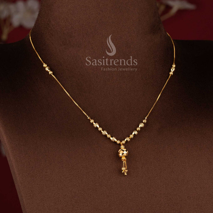 Micro Gold Plated Traditional Beaded Tassel Necklace with Premium Finish for Daily Wear, Party Wear and Traditional Styling - Sasitrends