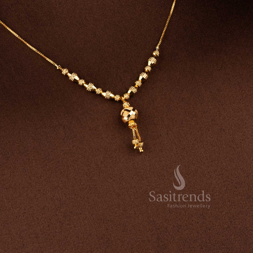 Micro Gold Plated Traditional Beaded Tassel Necklace from Sasitrends