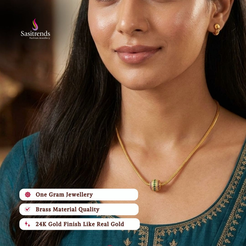 Micro gold plated AD stone necklace image - Sasitrends