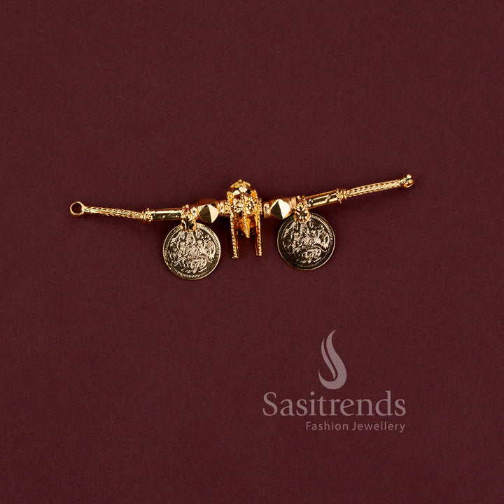 Traditional south indian micro gold plated thali pendants in  lakshmi coin designs - Sasitrends.