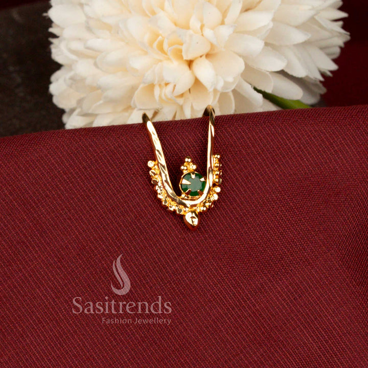 Elegant Guaranteed Micro Gold Plated American Diamond Vanki Finger Ring for Traditional and Festive Wear - Sasitrends