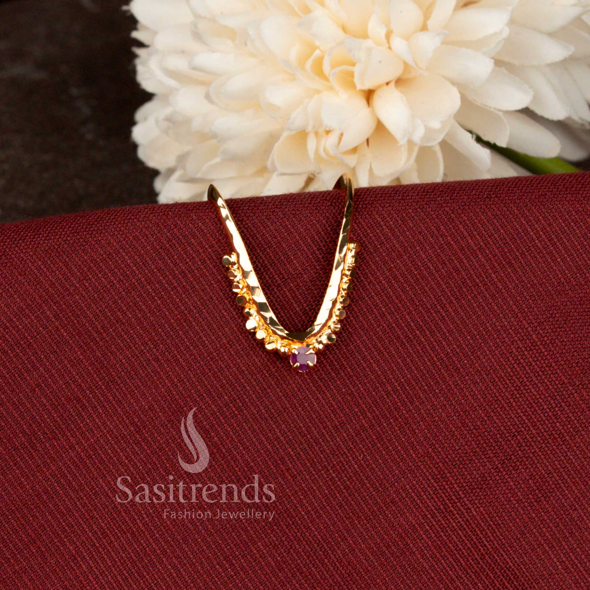 Elegant Guaranteed Micro Gold Plated American Diamond Vanki Finger Ring for Traditional and Festive Wear - Sasitrends