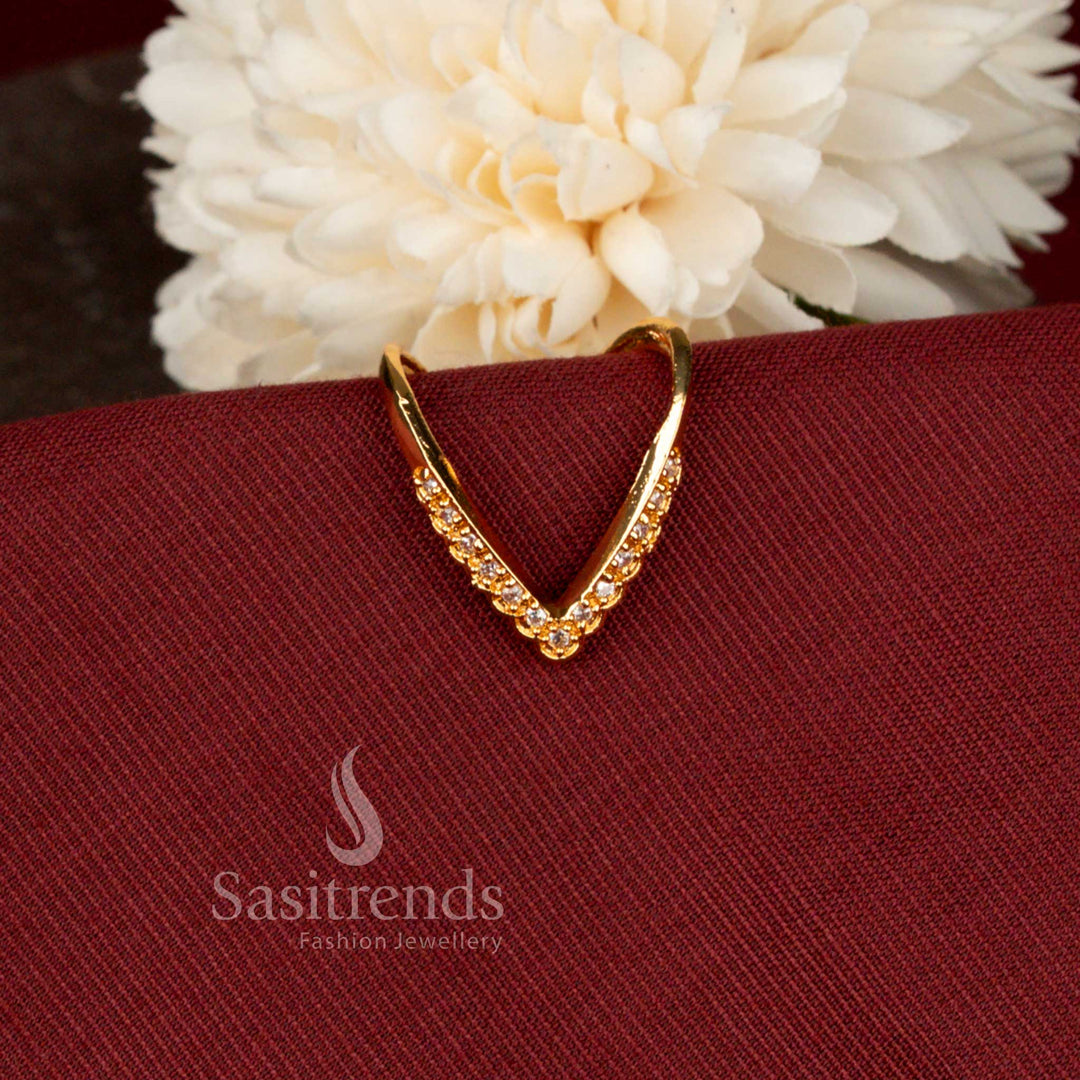 Guaranteed Micro Gold Plated American Diamond Vanki Designer Ring for Women - Sasitrends