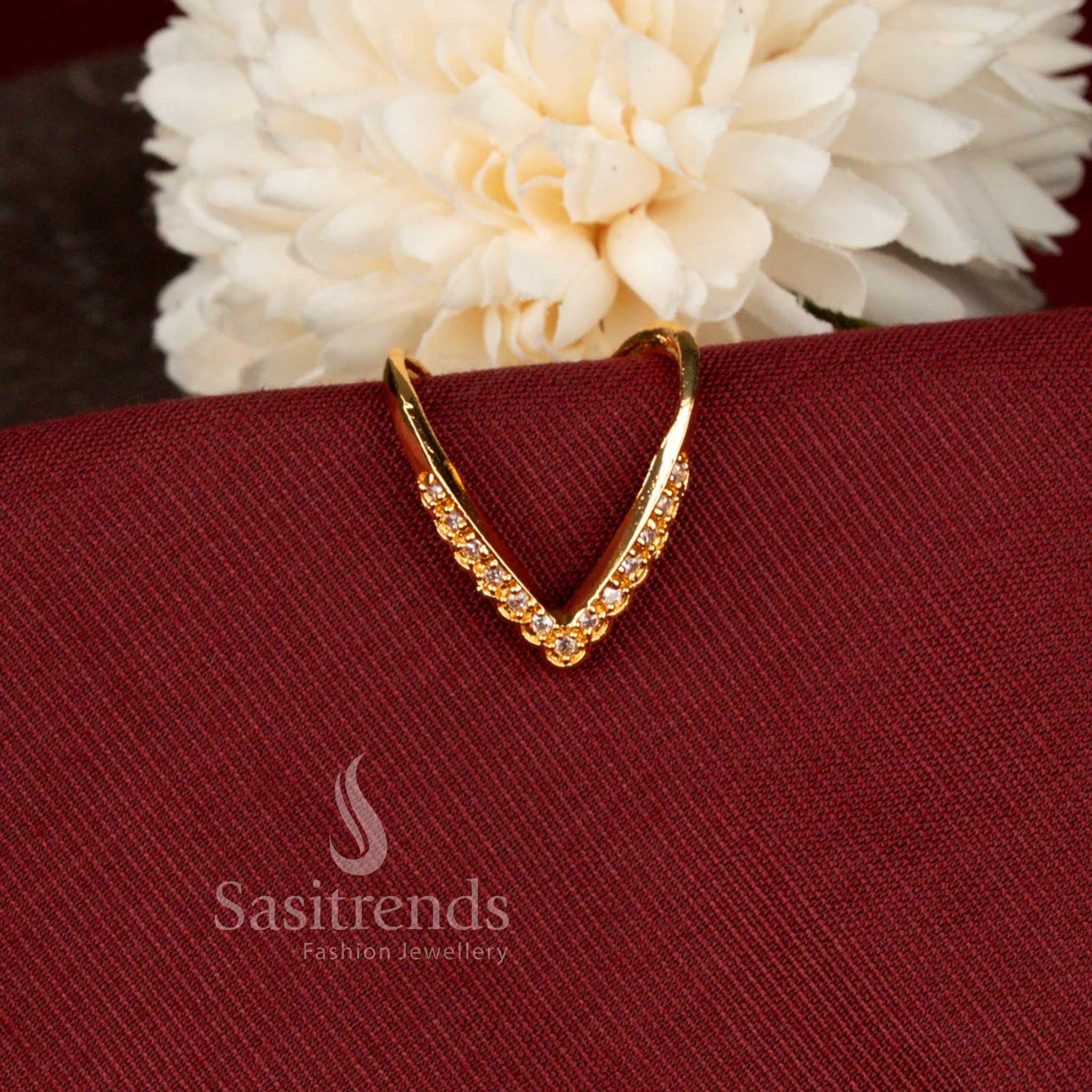 Guaranteed Micro Gold Plated American Diamond Vanki Designer Ring for Women - Sasitrends
