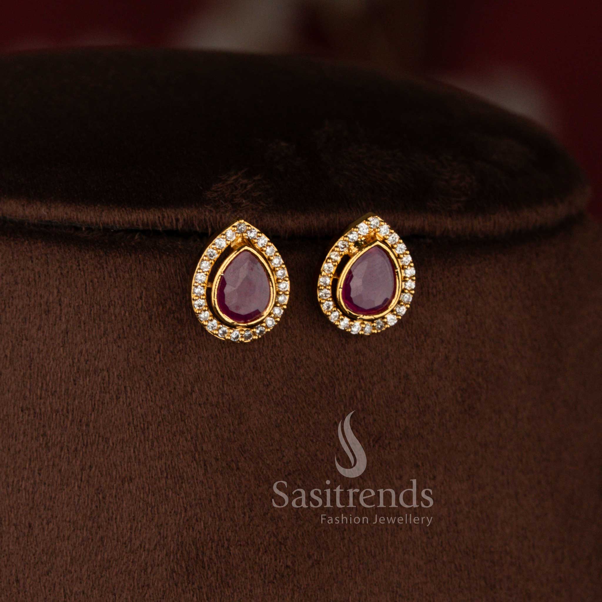 Elegant layered geometric peacock American Diamond jewellery set for weddings and festive occasions - Sasitrends