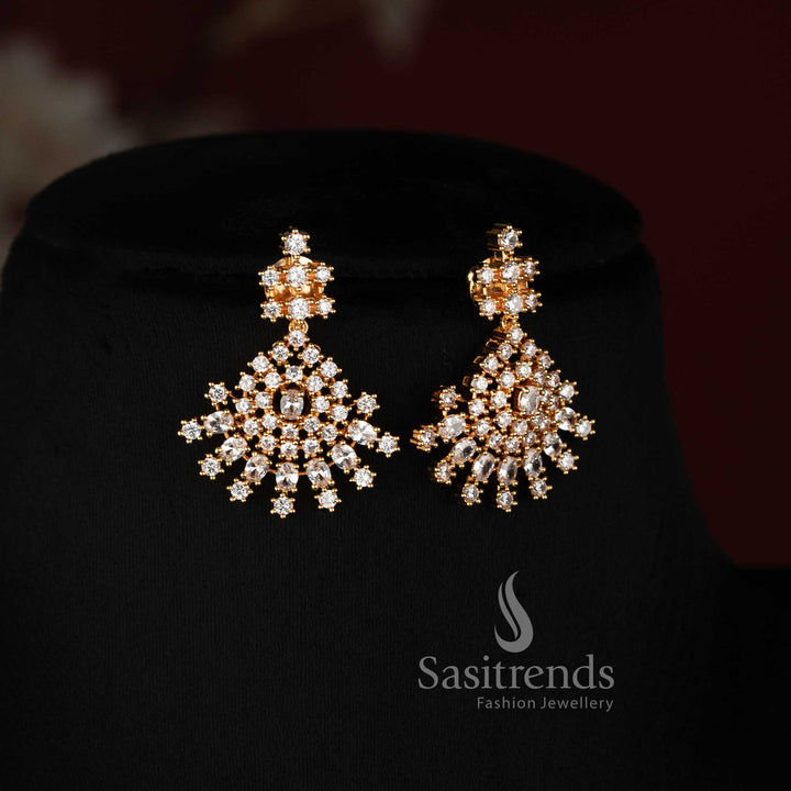 Micro Gold Plated American Diamond Mesh Necklace Set for Women - Sasitrends