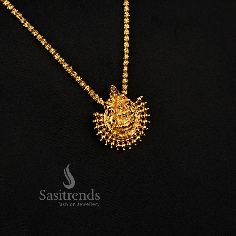 South Indian temple long chain necklace set for weddings and festive occasions - Sasitrends