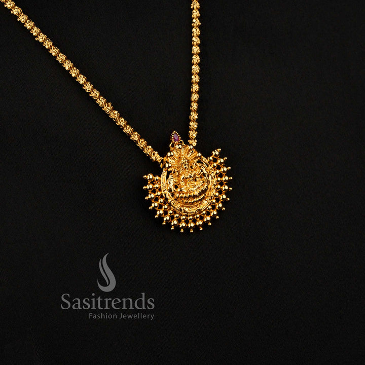 South Indian temple long chain necklace set for weddings and festive occasions - Sasitrends