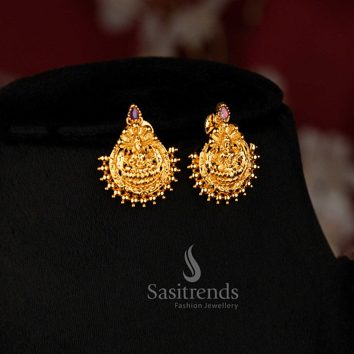 South Indian temple long chain necklace set for weddings and festive occasions - Sasitrends