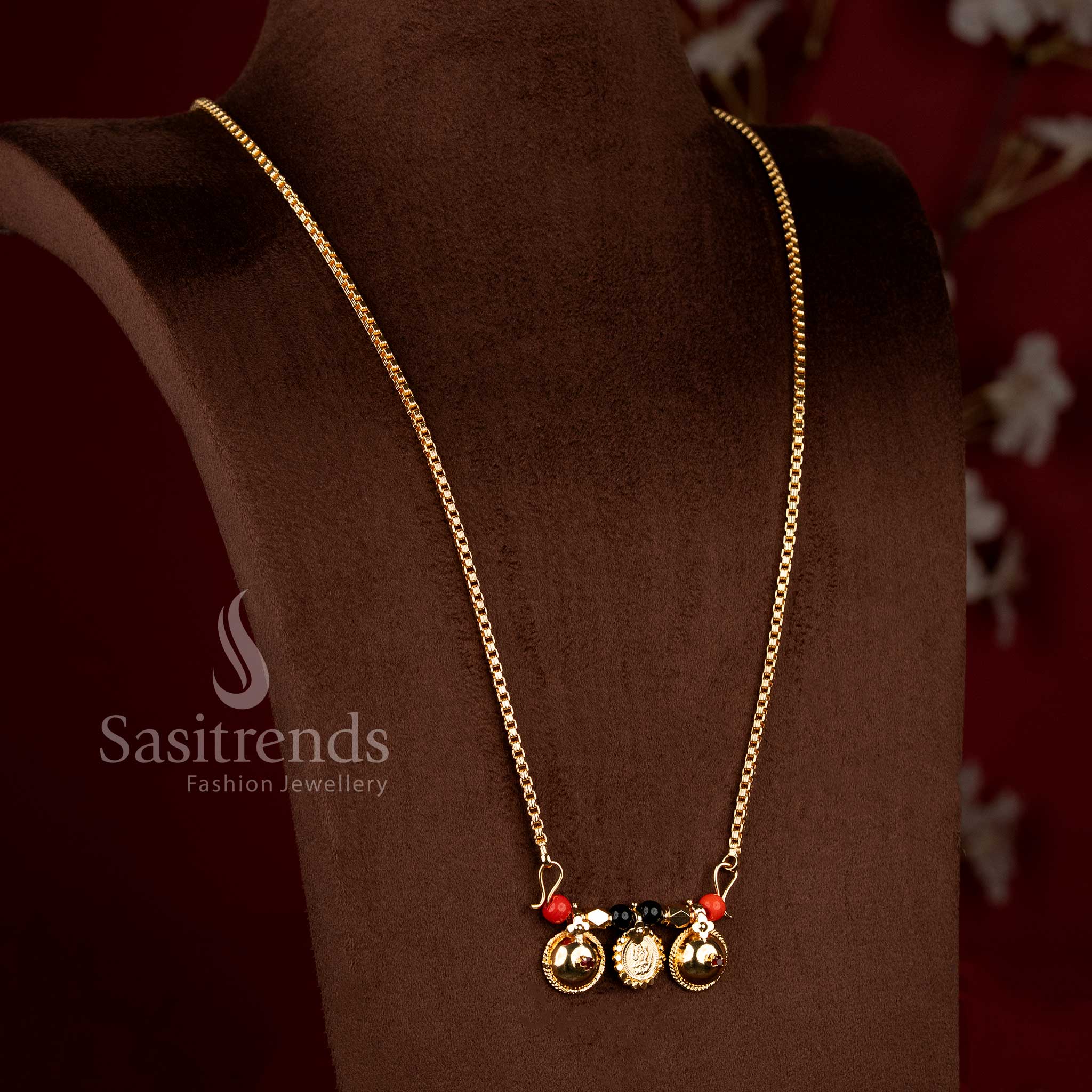 Gold look Lakshmi coin mangalsutra chain for daily and traditional wear - Sasitrends