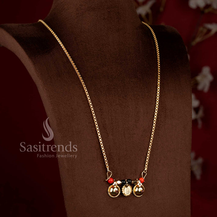 Gold look Lakshmi coin mangalsutra chain for daily and traditional wear - Sasitrends