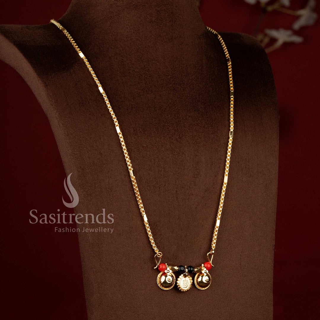 Gold look Lakshmi coin mangalsutra chain for daily and traditional wear - Sasitrends
